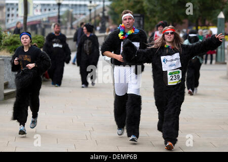 Londra, Regno Unito. Xxi Sep 2013. Il grande gorilla di eseguire una carità correre in aiuto dei gorilla di organizzazione, Londra, Inghilterra. Credito: Simon Balson/Alamy Live News Foto Stock