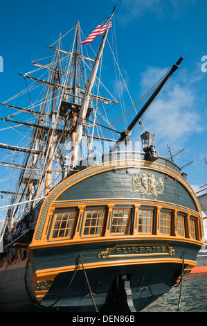 California di San Diego, il Museo Marittimo di San Diego, HMS sorpresa, replica di 18C Royal Navy frigate Foto Stock