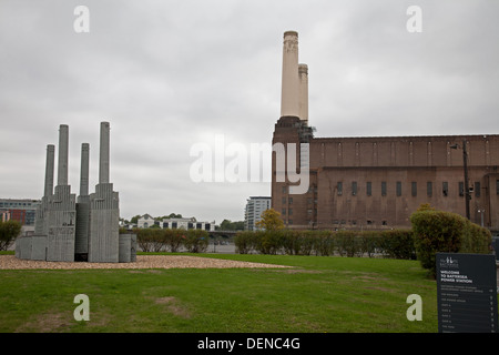 Battersea Power Station di Londra, Inghilterra, aperta al pubblico durante gli open house weekend 2013, per l'ultima volta prima di essere Foto Stock