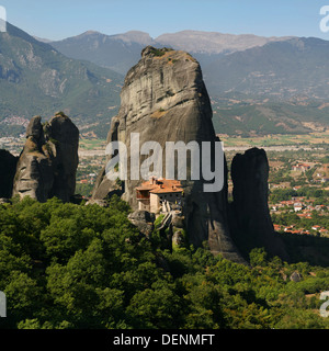 Monastero Roussanou in Meteora, Tessaglia, Grecia. Foto Stock