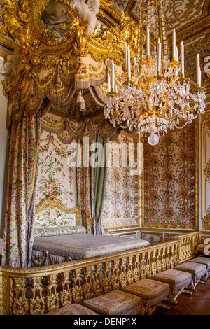 Queens Chambre (Maria Antonietta's camera), Chateau de Versailles, Francia Foto Stock