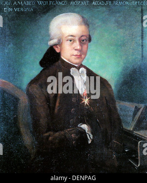 Wolfgang Amadeus Mozart, compositore come un ragazzo Foto Stock