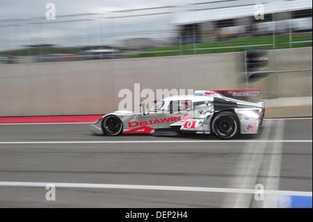 Austin, Texas, Stati Uniti d'America. Xxi Sep, 2013. #0 vetture DELTAWING DELTAWING LM12 Andy Meyrick (USA) Katherine Legge (USA) Credito: Azione Sport Plus/Alamy Live News Foto Stock