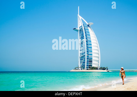Burj Al Arab Hotel di lusso in Dubai Emirati Arabi Uniti Foto Stock