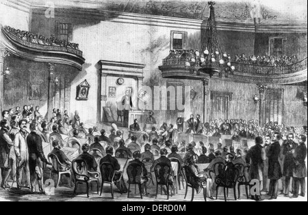 La confederazione del Sud - Camera del Senato in Campidoglio a Montgomery, Alabama, durante una sessione aperta - gli onorevoli Howell Cobb presiedere, 1861 Foto Stock