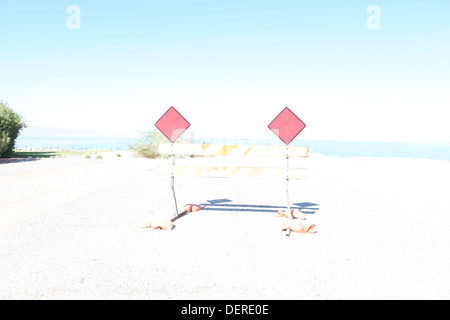 Tossico chiamato lago Salton Sea situato vicino a Coachella Valley in California. Una volta che una popolare località di mare ora un haunted posto vuoto. Foto Stock