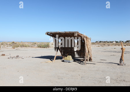 Tossico chiamato lago Salton Sea situato vicino a Coachella Valley in California. Una volta che una popolare località di mare ora un haunted posto vuoto. Foto Stock