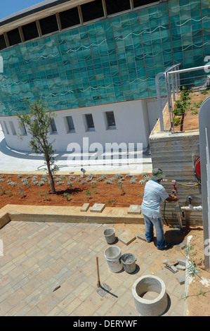 La parte esterna del la Eretz Israel Museum, padiglione di vetro. Foto Stock