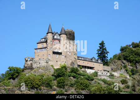 Katz sopra il castello di Sankt Goarshausen, Germania Foto Stock