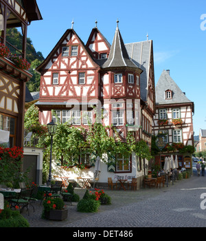 La pittoresca città vecchia di Bacharach, Germania Foto Stock