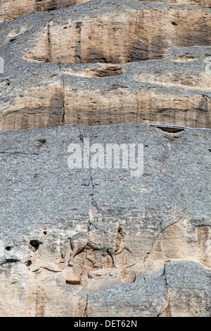 Il Cavaliere di Madara è un inizio medioevo roccia grande rilievo, Bulgaria, Patrimonio Mondiale dell UNESCO Foto Stock