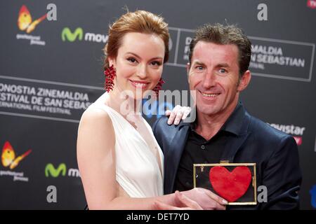 San Sebastian, Spagna. 23 sett, 2013. Attore Antonio de la Torre e attrice Olimpia Melinte partecipare a "Canibal' Premiere della 61st San Sebastian International Film Festival il 20 settembre 2013 a San Sebastian, Spagna. Credit: Jack Abuin/ZUMAPRESS.com/Alamy Live News Foto Stock