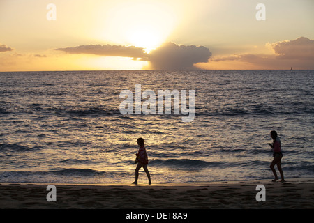 Tramonto sull'Oceano Indiano, visto da Ile de la Reunion Foto Stock