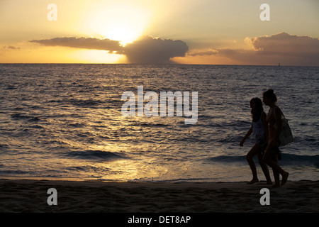 Tramonto sull'Oceano Indiano, visto da Ile de la Reunion Foto Stock