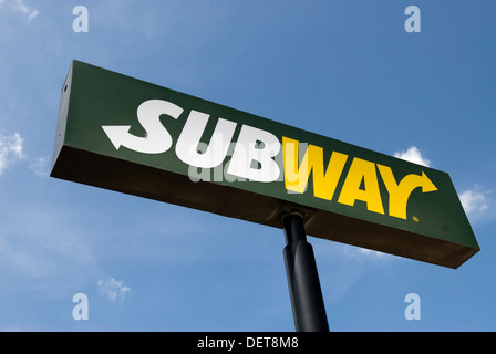 Subway Restaurant Sign USA. Foto Stock