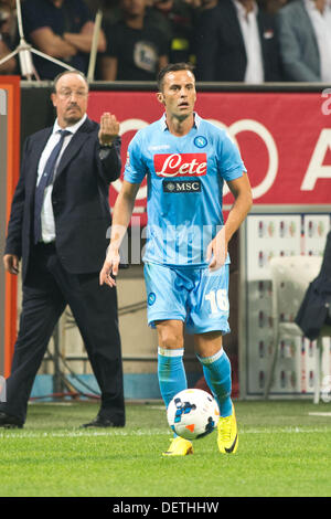 Giandomenico Mesto (Napoli), Settembre 22, 2013 - Calcio : Italiano 'Serie A' match tra AC Milan 1-2 Napoli a Giuseppe Meazza in Milano, Italia, © Enrico Calderoni AFLO/sport/Alamy Live News Foto Stock