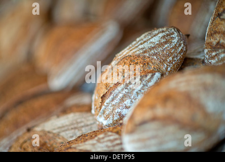 Selezione di pane fresco da un artigiano panificio REGNO UNITO Foto Stock