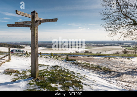 Vista su Lavant giù, vicino a Chichester, West Sussex, Regno Unito Foto Stock