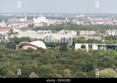 Vista dalla panoramapunkt, Potsdamer Platz di Berlino cityscape Foto Stock