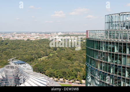 Vista dalla panoramapunkt, Potsdamer Platz di Berlino cityscape Foto Stock