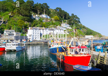 Porto storico a Polperro Cornwall Inghilterra UK Europa Foto Stock