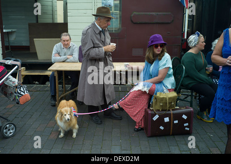 1940's weekend a Sheringham North Norfolk, Inghilterra Settembre 2013 Foto Stock