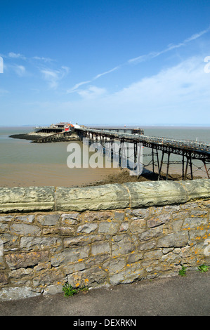 Il Molo Vecchio Birnbeck Isola, Weston-Super-Mare, Somerset, Inghilterra. Foto Stock