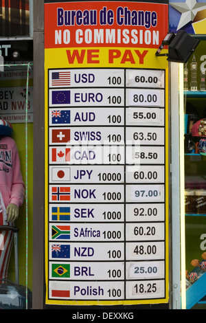 Ufficio di Cambio Valuta Currency Board Foto Stock