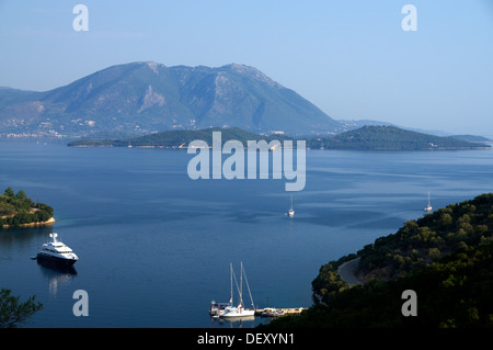 Spilia Harbour, Spartochori, Meganisi, Isole Ionie, Grecia. Foto Stock