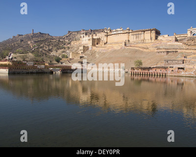 Bella Forte Amber vicino alla città di Jaipur nel Rajastan,l'India Foto Stock