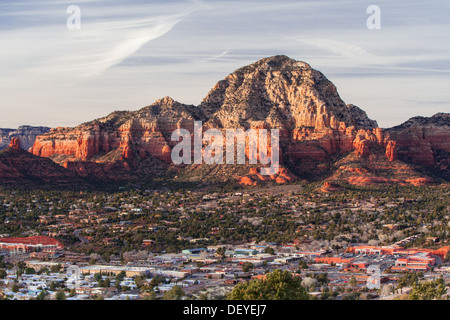 Vista dall'Aeroporto Mesa in Sedona al tramonto in Arizona, Stati Uniti d'America Foto Stock