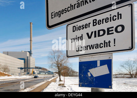 Sorveglianza video di fronte alla centrale nucleare di Kruemmel Geesthacht, Schleswig-Holstein Foto Stock