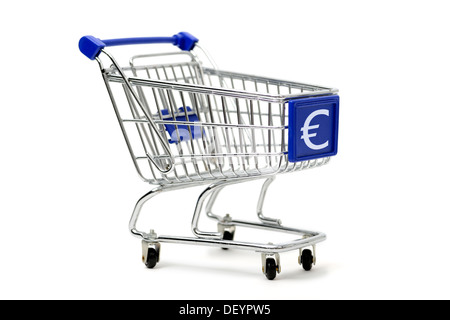 Carrelli di shopping con euro-sign, consumo, Einkaufswagen mit Euro-Zeichen Konsum, Foto Stock