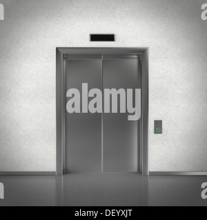 Chiuse le porte di ascensore in una lobby di business Foto Stock