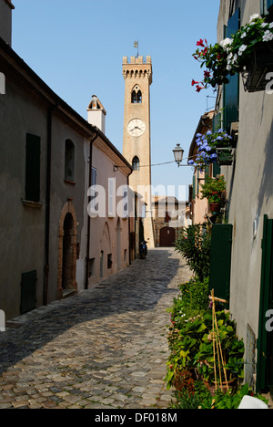 Il Campone, Torre Civica, torre Santarcangelo di Romagna, sul mare Adriatico, Provincia Rimini, Emilia Romagna, Itay, Europa Foto Stock