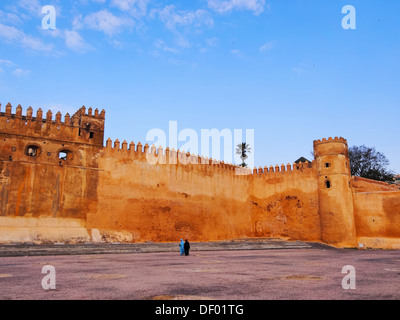 Pareti di protezione della Kasbah di Udayas sulla vecchia medina a Rabat, Marocco, Africa Foto Stock
