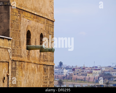 Pareti di protezione della Kasbah di Udayas sulla vecchia medina a Rabat, Marocco, Africa Foto Stock