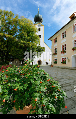 Chiesa parrocchiale di Santa Maria Assunta, Grassau, Chiemgau, Alta Baviera, Baviera Foto Stock