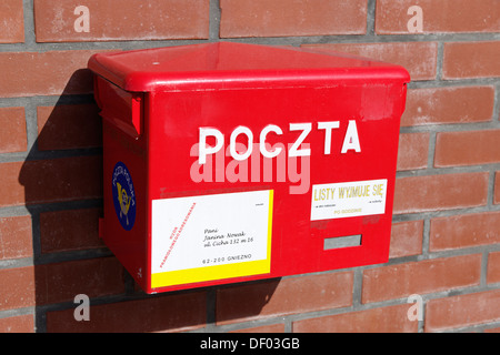 Letter Box, Mikolajki, Masurian Lake District, Polonia, Europa Foto Stock