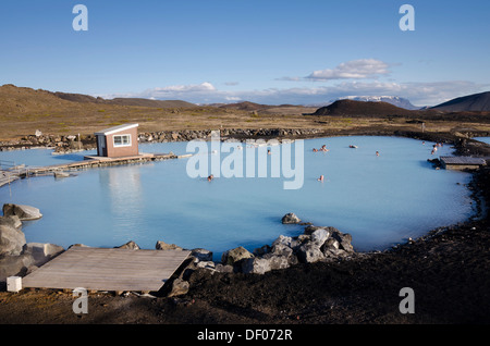 Jarðboeðin bagno termale, Myvatn natura bagni, la laguna blu del Nord, Norðurland eystra regione, o del nord-est Foto Stock