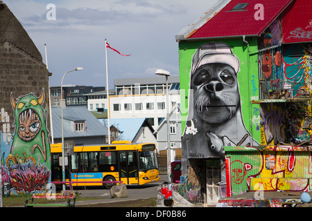 Graffiti di Raykjavik Foto Stock