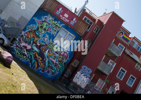 Graffiti di Raykjavik Foto Stock