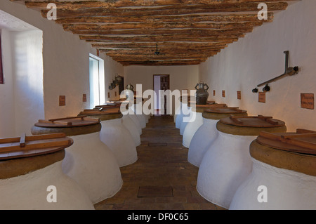 Baena, olio d'oliva cantina. Núñez de Prado, itinerario del califfato, in provincia di Cordoba, Andalusia, Spagna Foto Stock