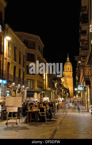 Salamanca, Rua Mayor Street, Via de la Plata, Calle de la Rua Mayor, Castiglia-Leon, Spagna. Foto Stock