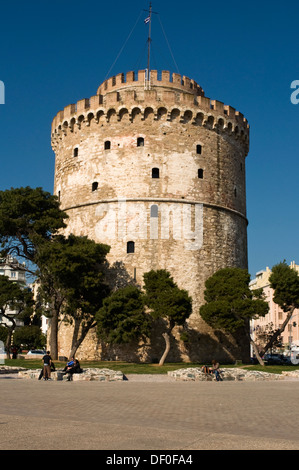 In Europa, in Grecia, a Salonicco, Torre Bianca, xv secolo, noto come Torre di sangue nel XVIII secolo come una prigione Foto Stock