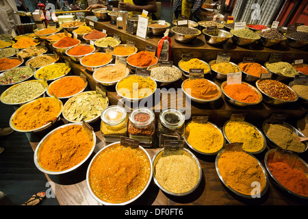 Spezie e Tease store al mercato di Chelsea, New York City, NY Foto Stock