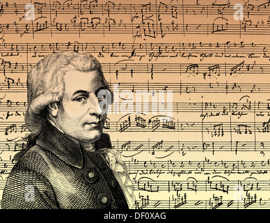 Wolfgang Amadeus Mozart, 1756 - 1791, un compositore della prima Scuola Viennese Foto Stock
