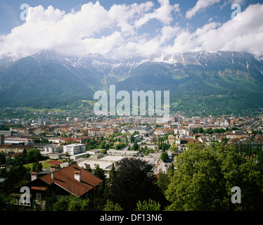 Austria, vista di Innsbruck dal Bergisel. Foto Stock