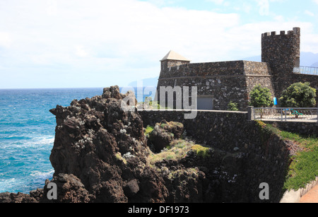 Forte Sao Joao Baptista fortilizio, ora un Aquario da Madeira, Porto Moniz sulla costa nord ovest dell'isola di Madera, Foto Stock