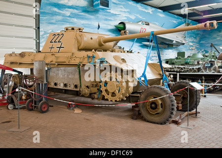 WW II tedesco serbatoio Panther conservati presso la Overloon Museo della Guerra, Paesi Bassi. Essa è stata disabilitata nella battaglia di Overloon nel 1944 Foto Stock